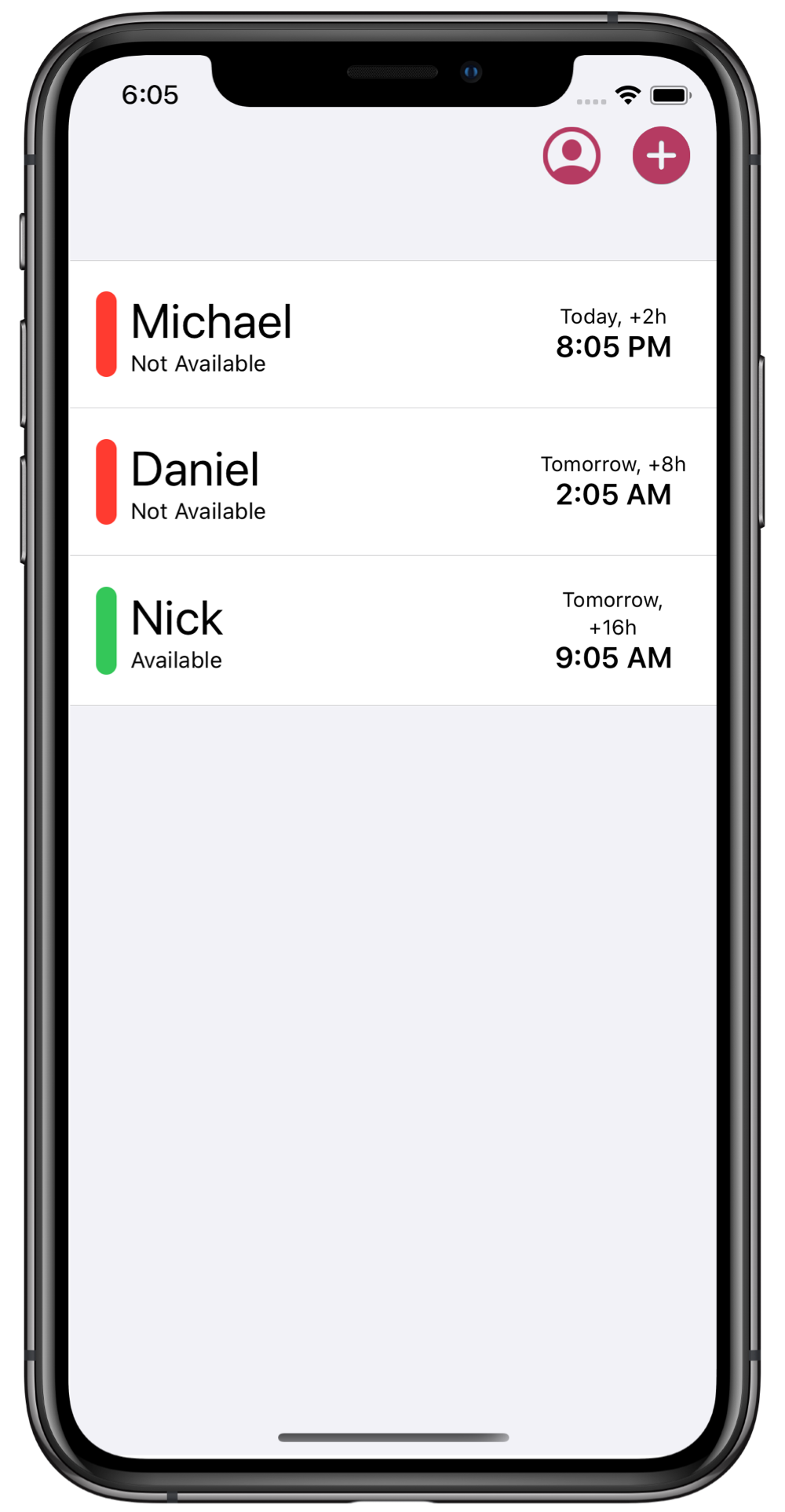 Phone displaying screenshot of Snoozie